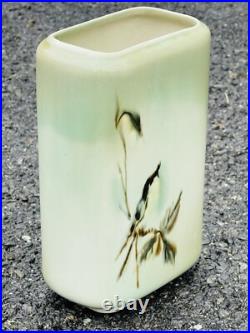 Hungarian Contemporary Art Pottery Ceramic Vase With Bird. By Vontury. Signed