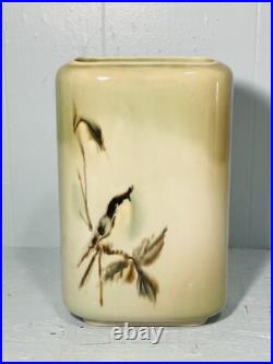 Hungarian Contemporary Art Pottery Ceramic Vase With Bird. By Vontury. Signed