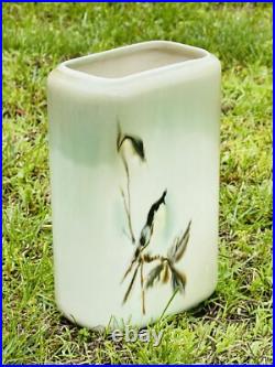 Hungarian Contemporary Art Pottery Ceramic Vase With Bird. By Vontury. Signed