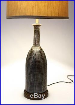 Hyalyn Basketry Ceramic Pottery Lamp Mid-century Modern/arts & Crafts Vtg