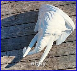 ITALIAN WHITE ELEPHANT vtg ceramic art pottery wall display shelf sculpture tusk