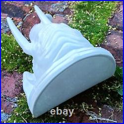 ITALIAN WHITE ELEPHANT vtg ceramic art pottery wall display shelf sculpture tusk