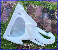 ITALIAN WHITE ELEPHANT vtg ceramic art pottery wall display shelf sculpture tusk