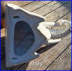 ITALIAN WHITE ELEPHANT vtg ceramic art pottery wall display shelf sculpture tusk