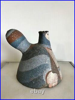 Incredible ceramic cat pouring vessel sculpture