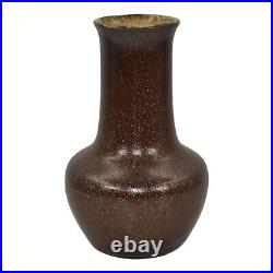 Indian Hills Colorado 1950s Vintage Art Pottery Pyrite Glaze Brown Ceramic Vase
