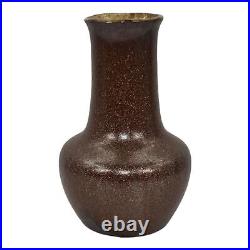 Indian Hills Colorado 1950s Vintage Art Pottery Pyrite Glaze Brown Ceramic Vase