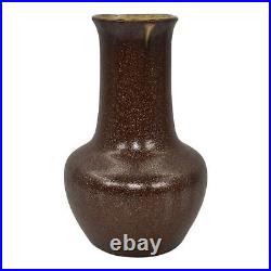 Indian Hills Colorado 1950s Vintage Art Pottery Pyrite Glaze Brown Ceramic Vase