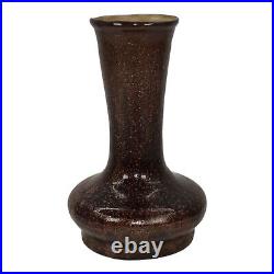 Indian Hills Colorado 1950s Vintage Art Pottery Pyrite Glaze Brown Ceramic Vase
