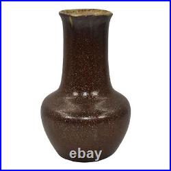 Indian Hills Colorado 1950s Vintage Art Pottery Pyrite Glaze Brown Ceramic Vase