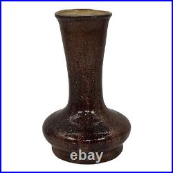 Indian Hills Colorado 1950s Vintage Art Pottery Pyrite Glaze Brown Ceramic Vase