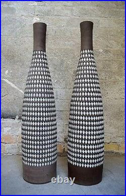 Ingrid Atterberg for Upsala-Ekeby a pair of huge Pepita ceramic floor vases