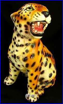 Intrada Cheetah Cub Handpainted Ceramic Made In Italy