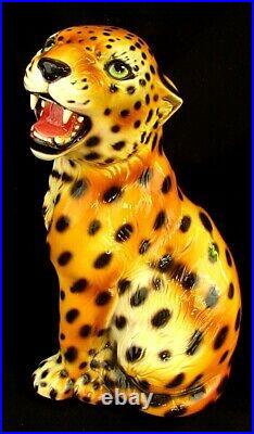 Intrada Cheetah Cub Handpainted Ceramic Made In Italy