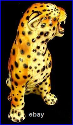 Intrada Cheetah Cub Handpainted Ceramic Made In Italy