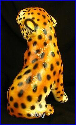Intrada Cheetah Cub Handpainted Ceramic Made In Italy