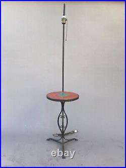 Iron Monterey Tile Table Floor Lamp 1930 Mission Arts Crafts Ceramic California