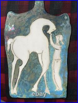 Italian Art Pottery Paolo Staccioli +Ferro, Mercury Oxide Glaze Horses 2002