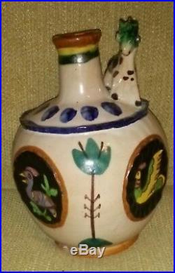 Italian Art Pottery Vietri CERAMIC I. C. S. Donkey Vase Fish Mark Gambone Doelker