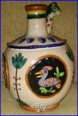 Italian Art Pottery Vietri CERAMIC I. C. S. Donkey Vase Fish Mark Gambone Doelker