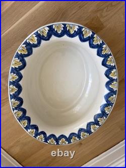 Italian Hand Painted Pot From Tuscany 7 Inches Tall By 15 Wide