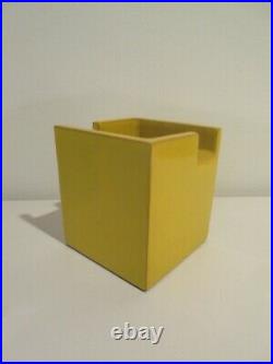 Italian Modern Cubist Vase Bitossi for Raymor Mid Century Rare Shape Yellow