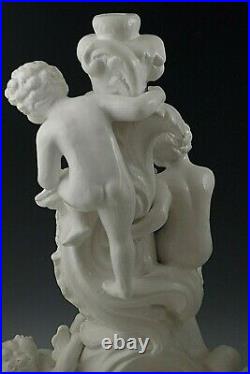 Italy Cherubs Putti Pair Of Lamp Bases Baroque Vintage Large 16'' White