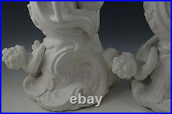 Italy Cherubs Putti Pair Of Lamp Bases Baroque Vintage Large 16'' White