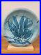 JT Abernathy Art Pottery Centerpiece Plate Ceramic Blue Leaf Design 11.5