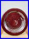 JT Abernathy Art Pottery Cupped Decorative Plate Ceramic Oxblood Red 7.5 Dia