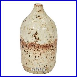 JT Abernathy Studio Art Pottery Speckled Brown Ceramic Bottle Vase
