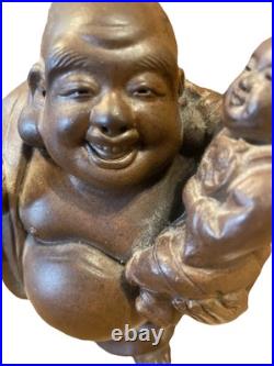 Japanese Bizan Art Pottery Ceramic Hotai Sculpture Antique- Marked