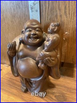 Japanese Bizan Art Pottery Ceramic Hotai Sculpture Antique- Marked