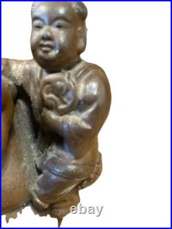 Japanese Bizan Art Pottery Ceramic Hotai Sculpture Antique- Marked