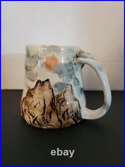 Joel Cherrico Mountain Mug Pottery Stoneware Handmade Ceramic Kickwheel Art