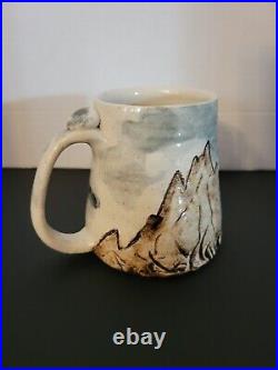 Joel Cherrico Mountain Mug Pottery Stoneware Handmade Ceramic Kickwheel Art