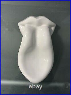 Jonathan Adler Art Pottery Ceramic Tongue Mouth Lips Spoon Rest Wall Décor
