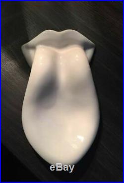 Jonathan Adler Art Pottery Ceramic Tongue Mouth Lips Spoon Rest Wall Décor