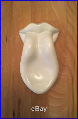 Jonathan Adler Art Pottery Ceramic Tongue Mouth Lips Spoon Rest Wall Décor