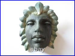 Joyce Schleiniger Sculpture Ceramic Art Pottery Planter Head Wall Pocket Eyes