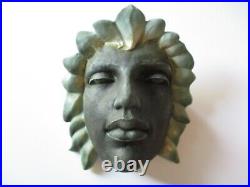 Joyce Schleiniger Sculpture Ceramic Art Pottery Planter Head Wall Pocket Eyes