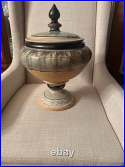 Kathryne Koop Ceramic Urn/Vase with Lid Blue and White