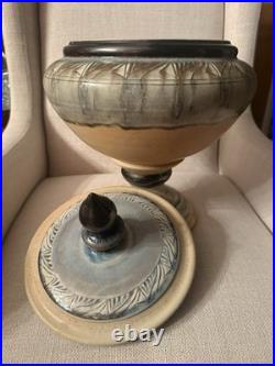 Kathryne Koop Ceramic Urn/Vase with Lid Blue and White