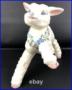 Kay Finch Large Prancing Lamb California Art Pottery Ceramic Figurine 10.5 Vtg