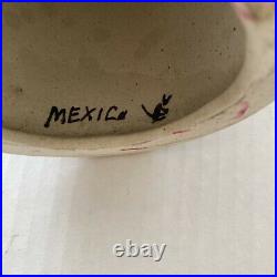 Ken Edwards Ceramic Candle Holder Set of 2 Women Mexican Folk Art Pottery VTG