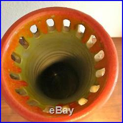 Large Alvino Bagni Brutalist Art Pottery Vase for Raymor 1970's Bitossi era