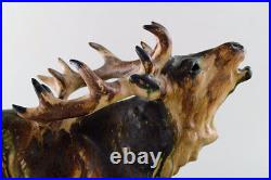 Large Arne Ingdam ceramic figure. Roaring deer