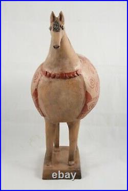 Large Ceramic Sculpture Horse Mexican Fine Art Pottery Collectible Home Decor #2