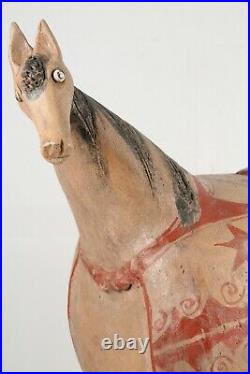 Large Ceramic Sculpture Horse Mexican Fine Art Pottery Collectible Home Decor #4