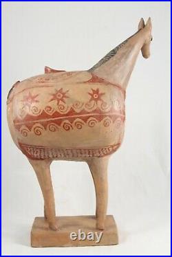 Large Ceramic Sculpture Horse Mexican Fine Art Pottery Collectible Home Decor #4